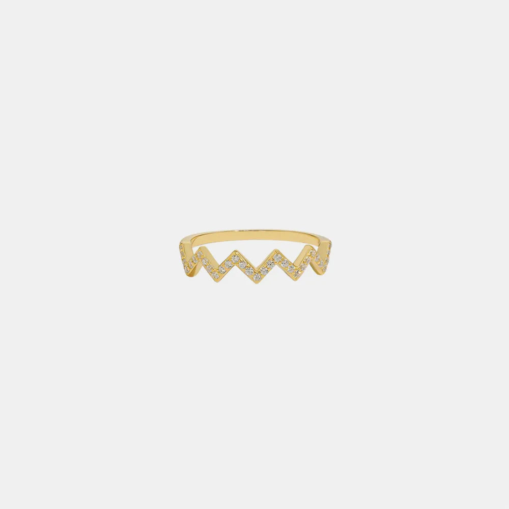 Wave Shape Sterling Silver Ring in Silver - women's ring
