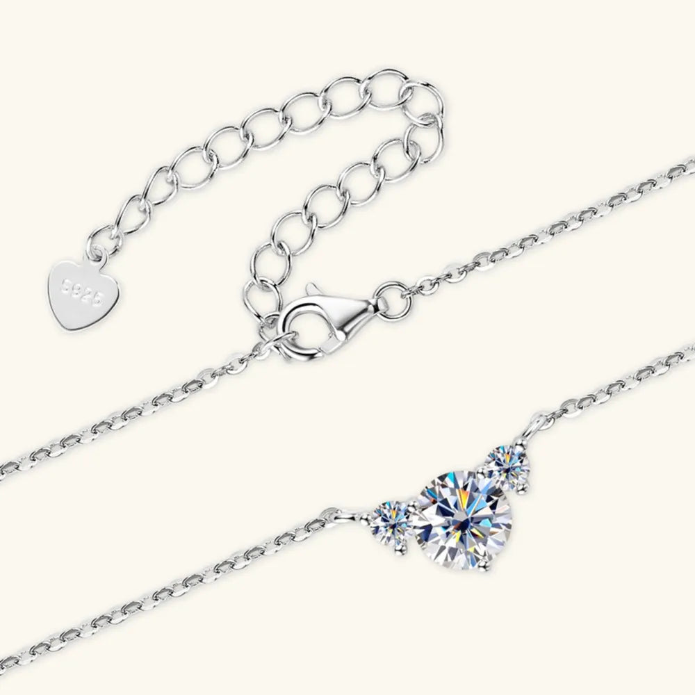1.2 Carat Moissanite Sterling Silver Necklace - alternate necklace view