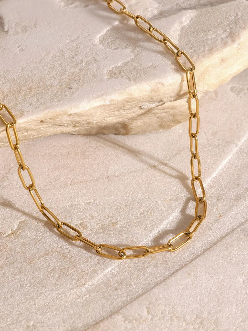 18K Gold-Plated Stainless Steel Double-Layered Necklace - alternate necklace view