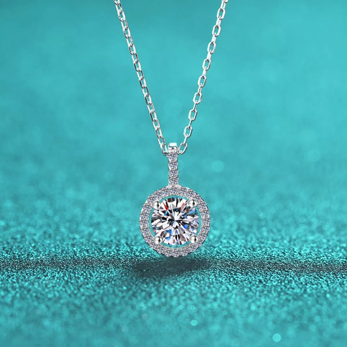 2 Carat Moissanite Pendant Necklace - alternate necklace view