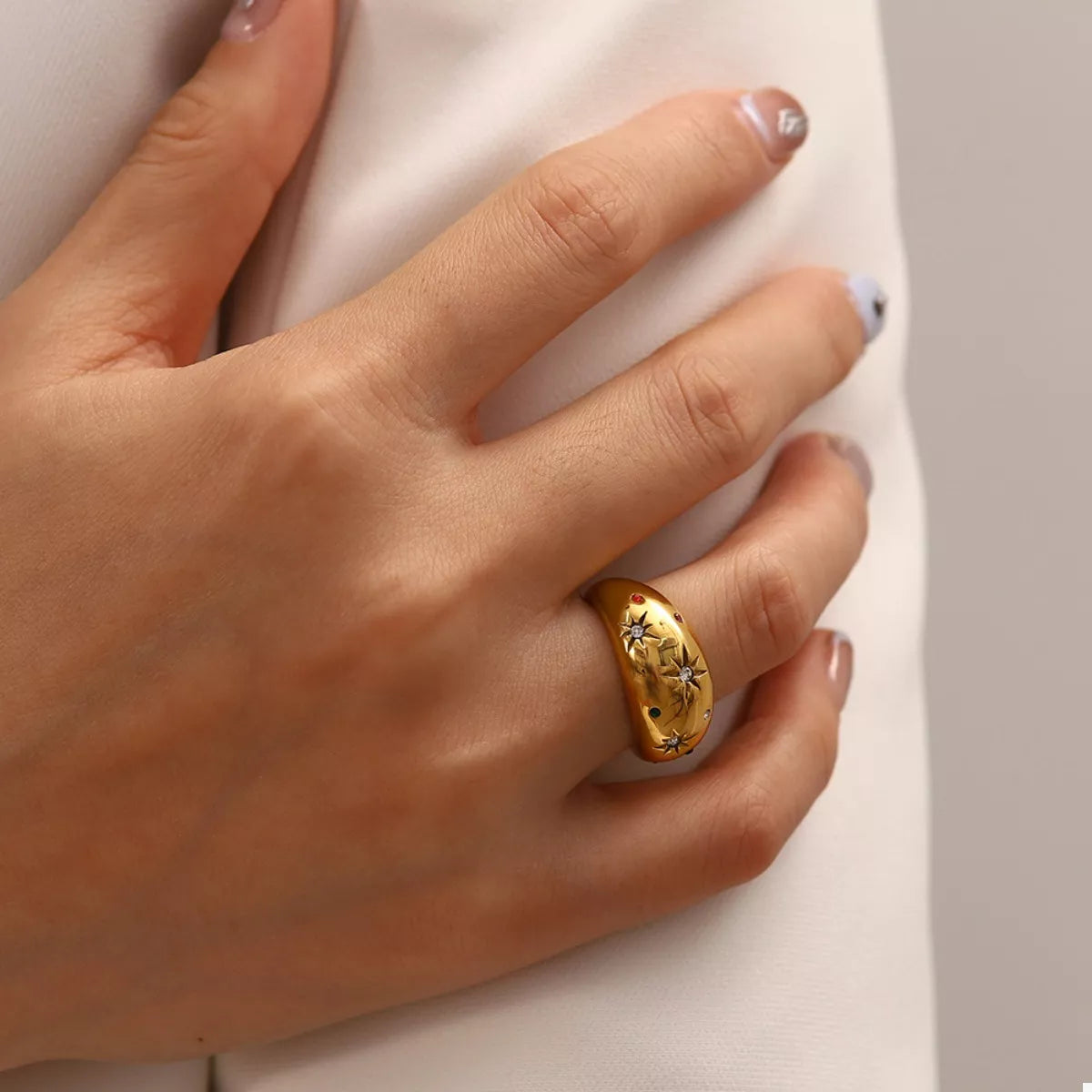 18K Gold-Plated Zircon Ring - alternate ring view