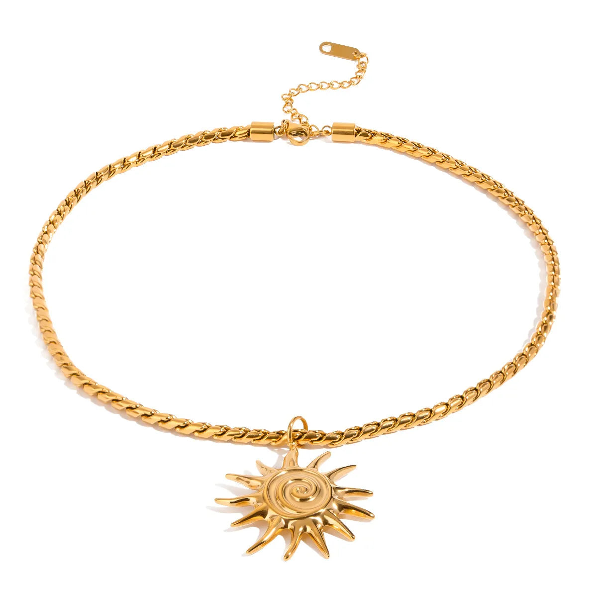18K Gold-Plated Sun Pendant Necklace - alternate necklace view