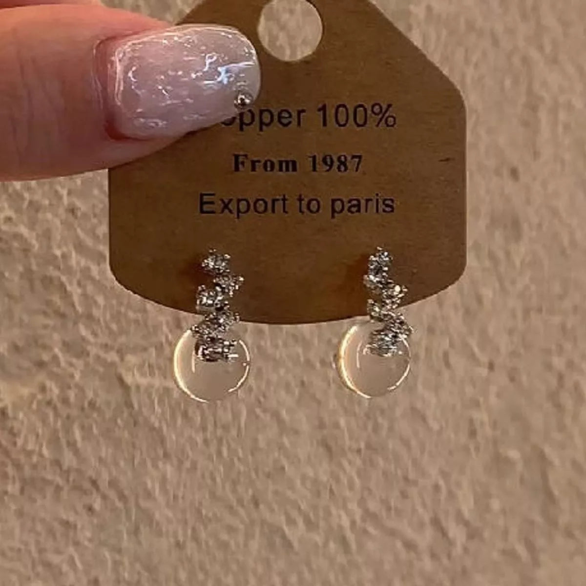 Crystal Ball Drop Earrings - alternate earring view