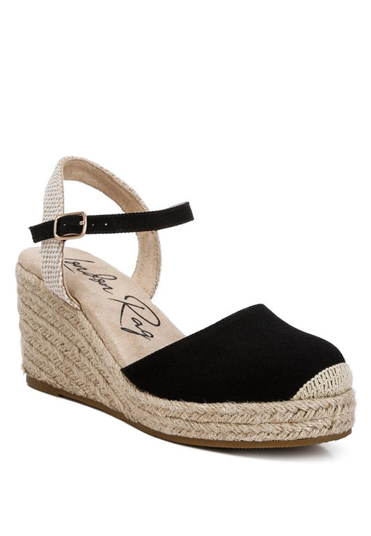 Micro Suede Espadrille Wedges