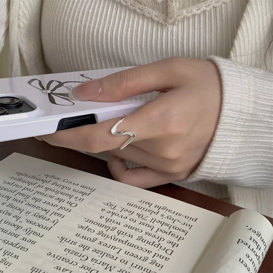 Sterling Silver Irregular Ring - alternate ring view