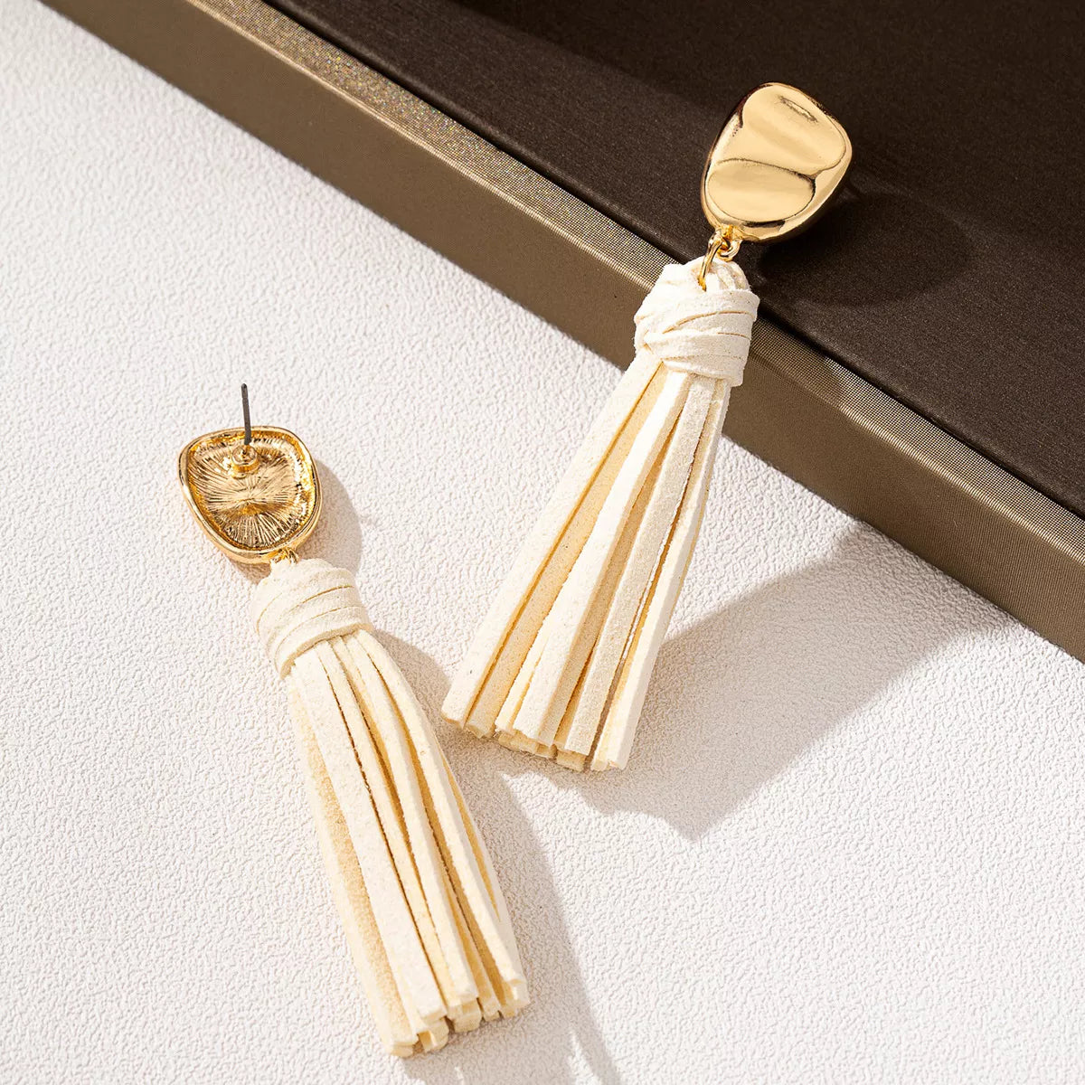 18K Gold-Plated Tassel Earrings - alternate earring view