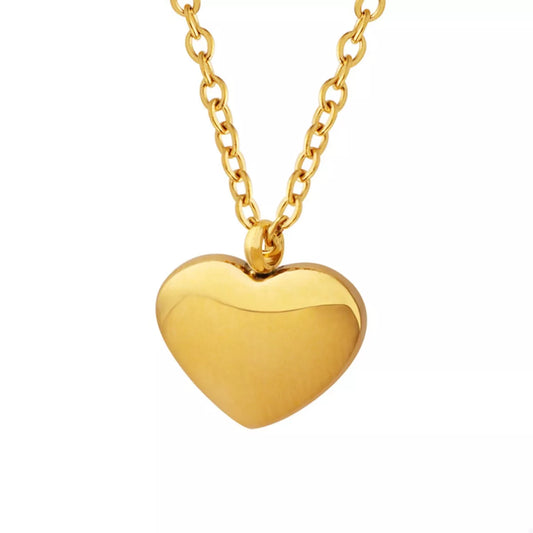 18K Gold-Plated Heart Pendant Necklace - alternate necklace view
