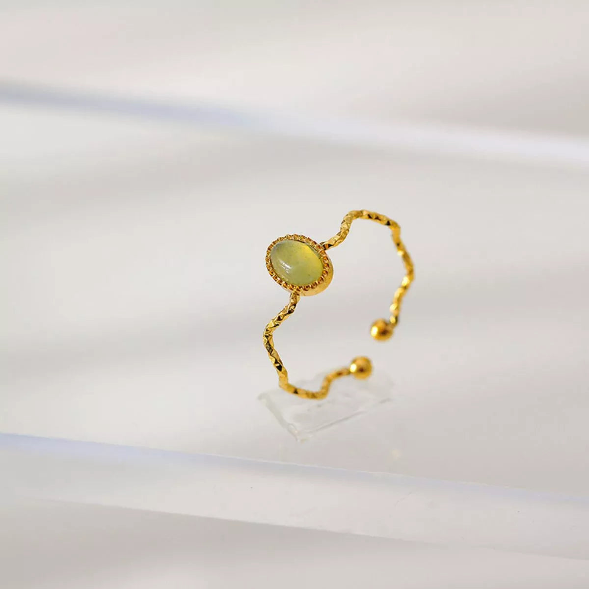 18K Gold-Plated Wave Open Ring - alternate ring view