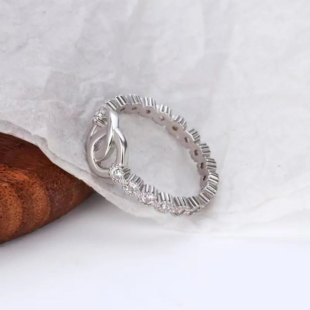 Sterling Silver Zircon Ring in Silver - women's ring