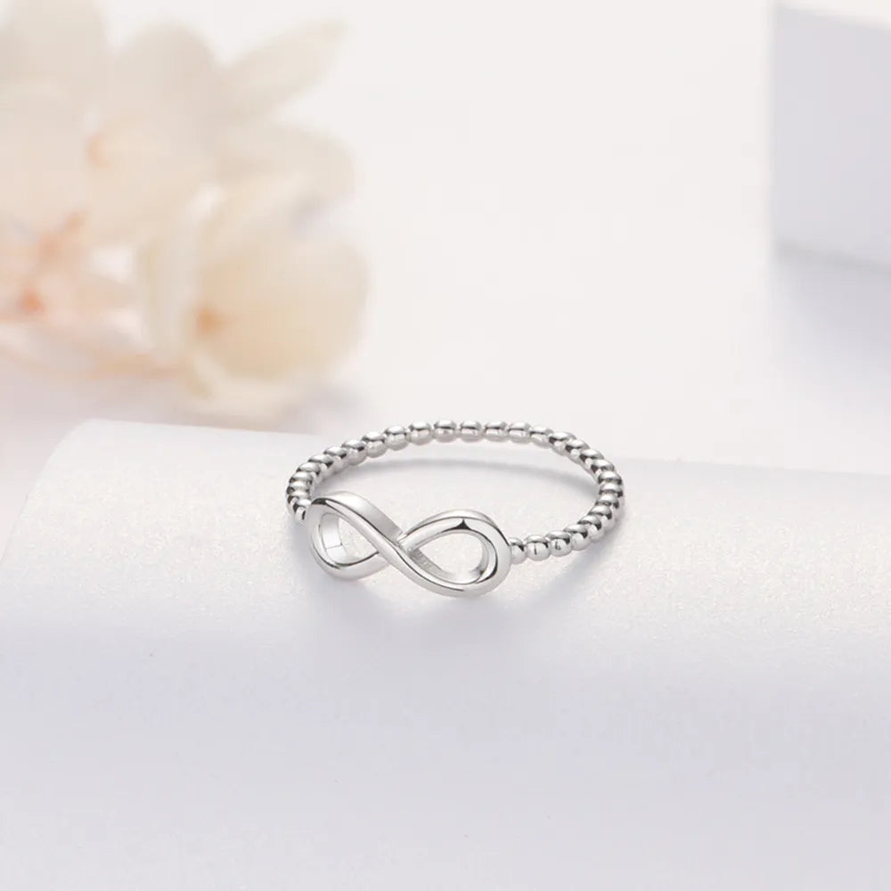 Number 8 Zircon Sterling Silver Ring in Silver - women's ring