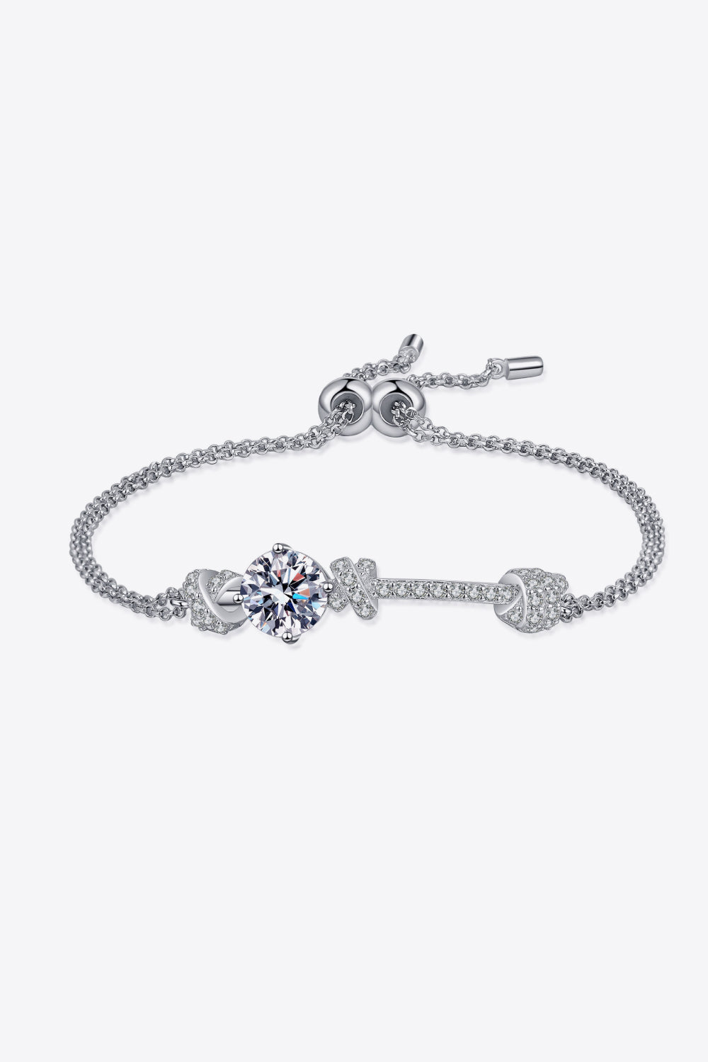 2 Carat Moissanite Sterling Silver Bracelet - alternate jewelry view