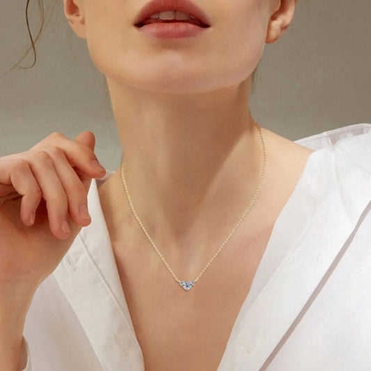 1.2 Carat Moissanite Sterling Silver Necklace in Gold - women's necklace
