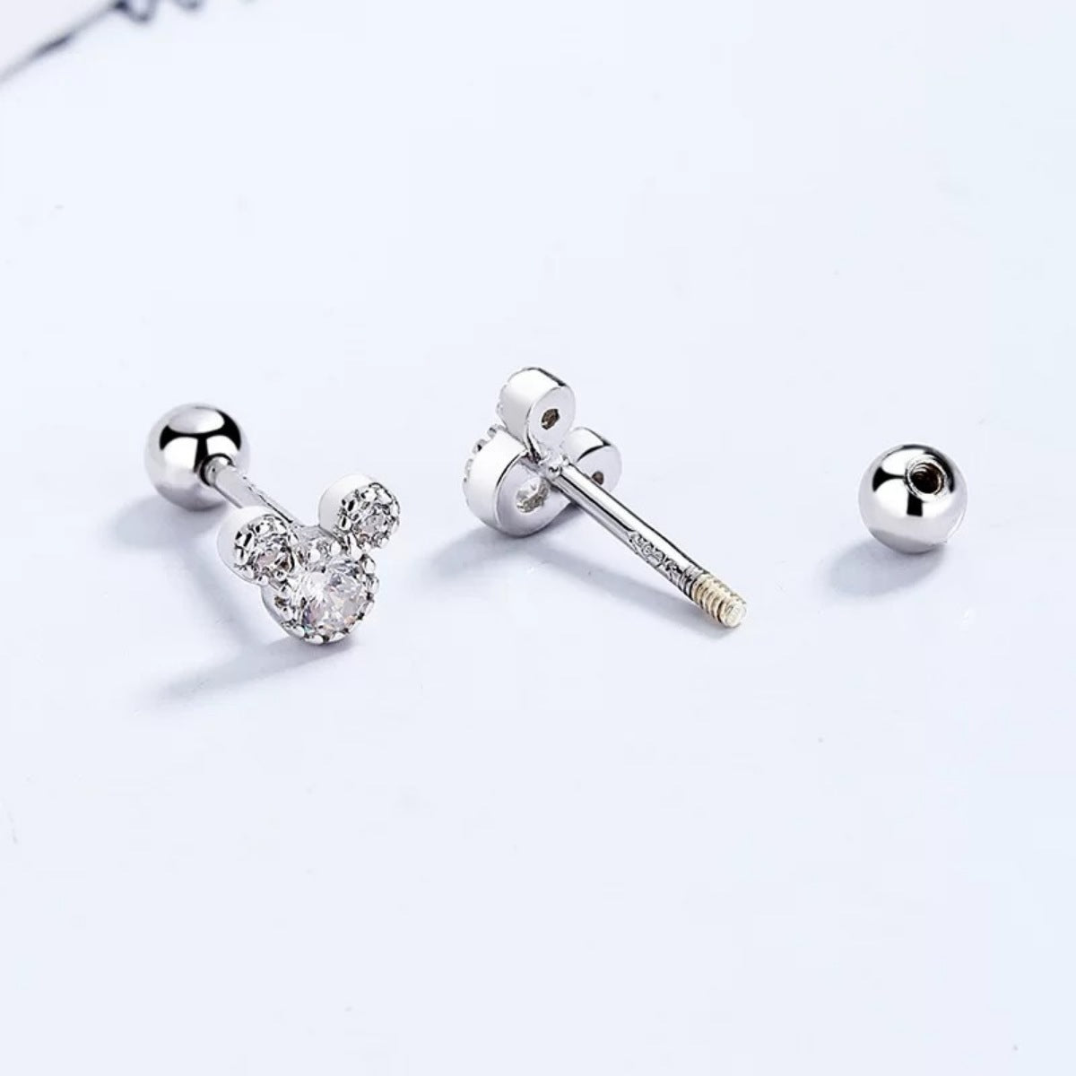 Mickey Mouse Stud Earrings in Silver - women's stud earrings