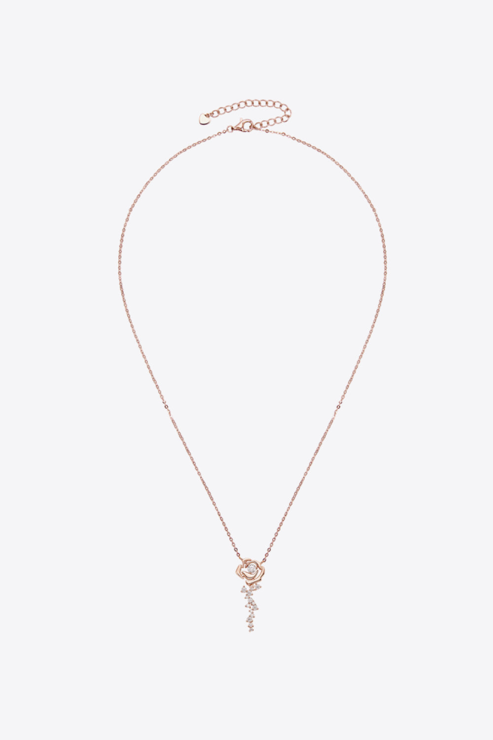 Sterling Silver 18K Rose Gold-Plated Pendant Necklace - alternate necklace view