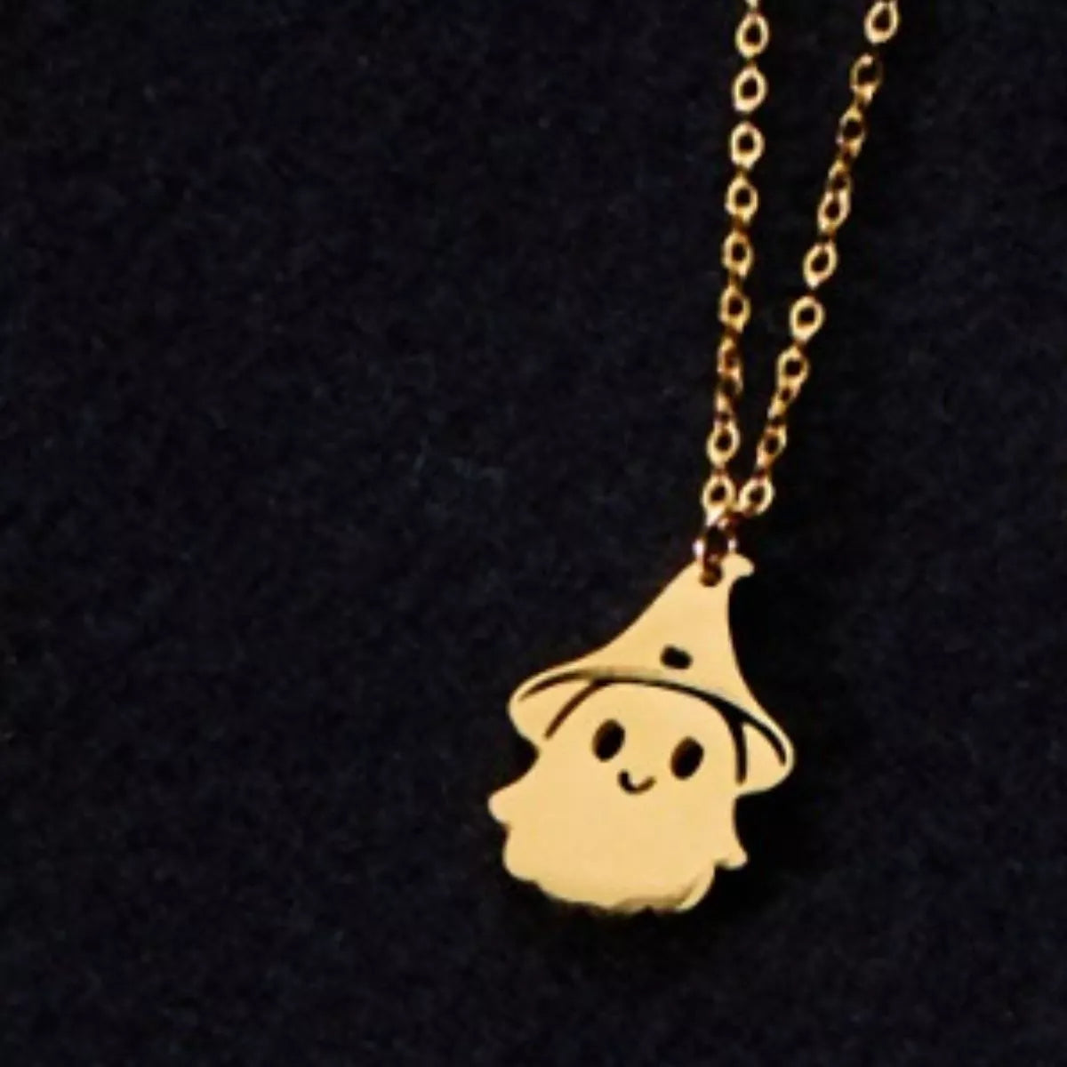 Halloween Ghost Pendant Necklace - alternate necklace view