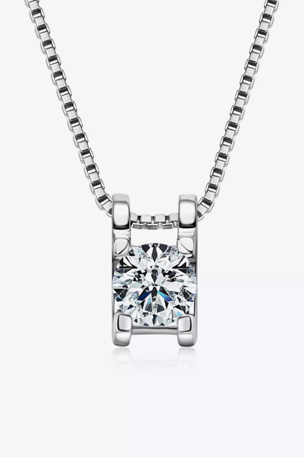 Moissanite Sterling Silver Necklace - alternate necklace view