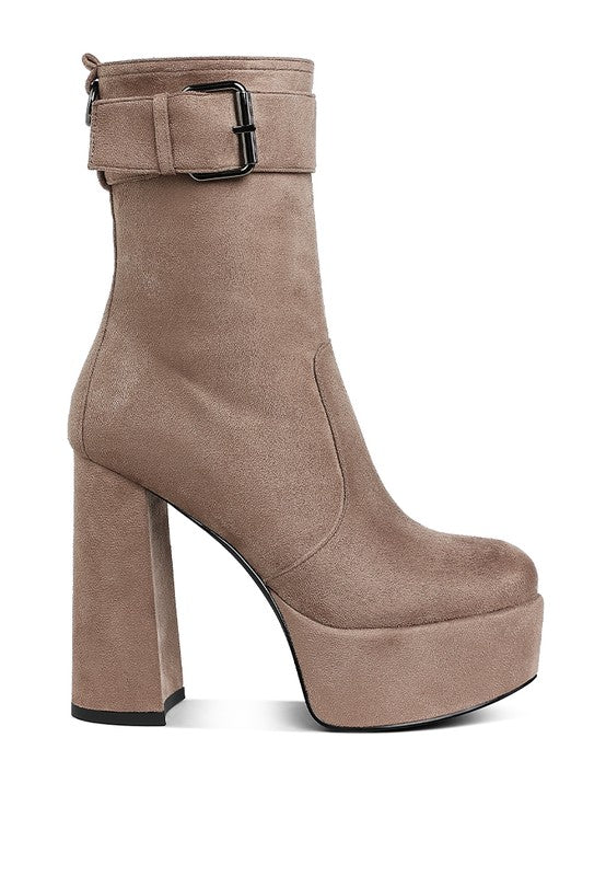 Flared Block Heel Boots