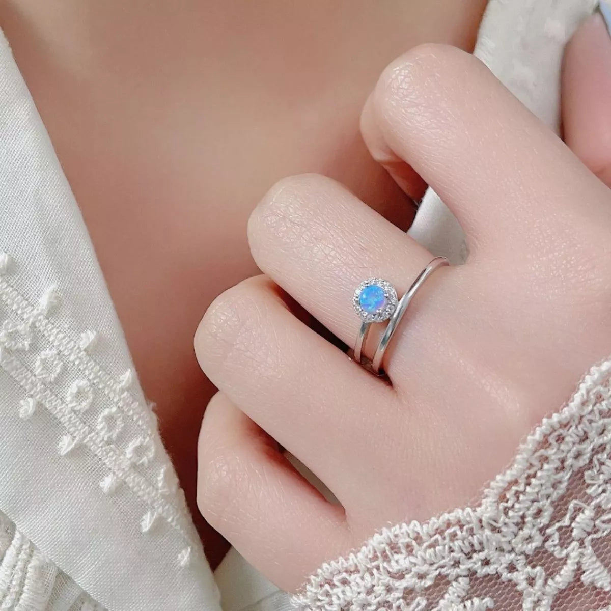 Sterling Silver Opal Ring - alternate ring view