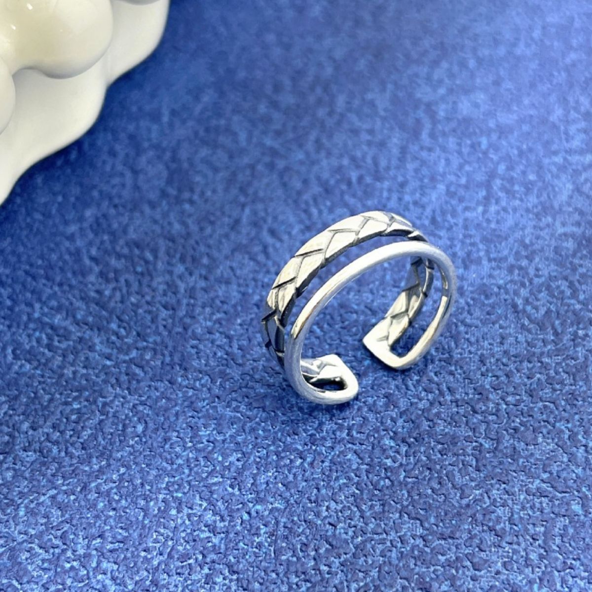 Sterling Silver Open Cuff Ring in Silver - women's ring