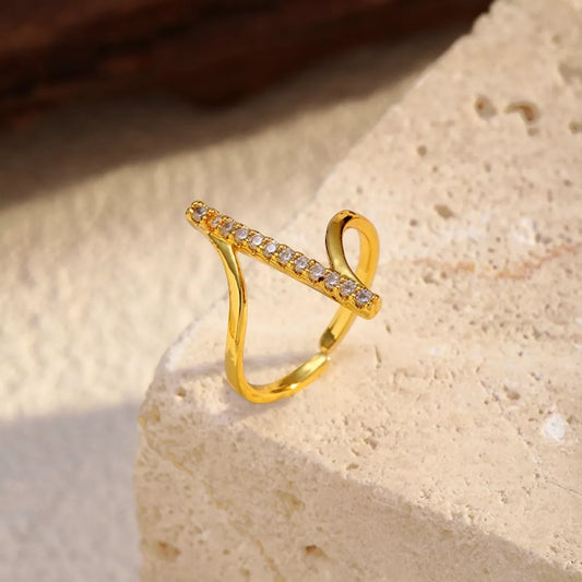 Irregular Rhinestone Ring in Gray - women's ring