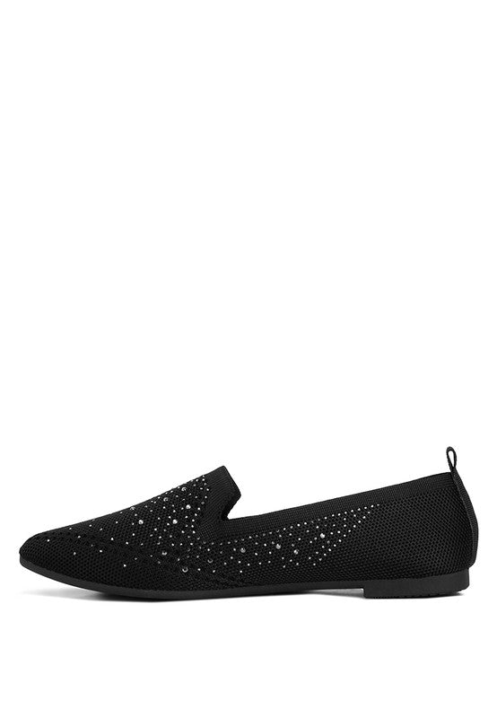 Canvas Rhinestone Loafers