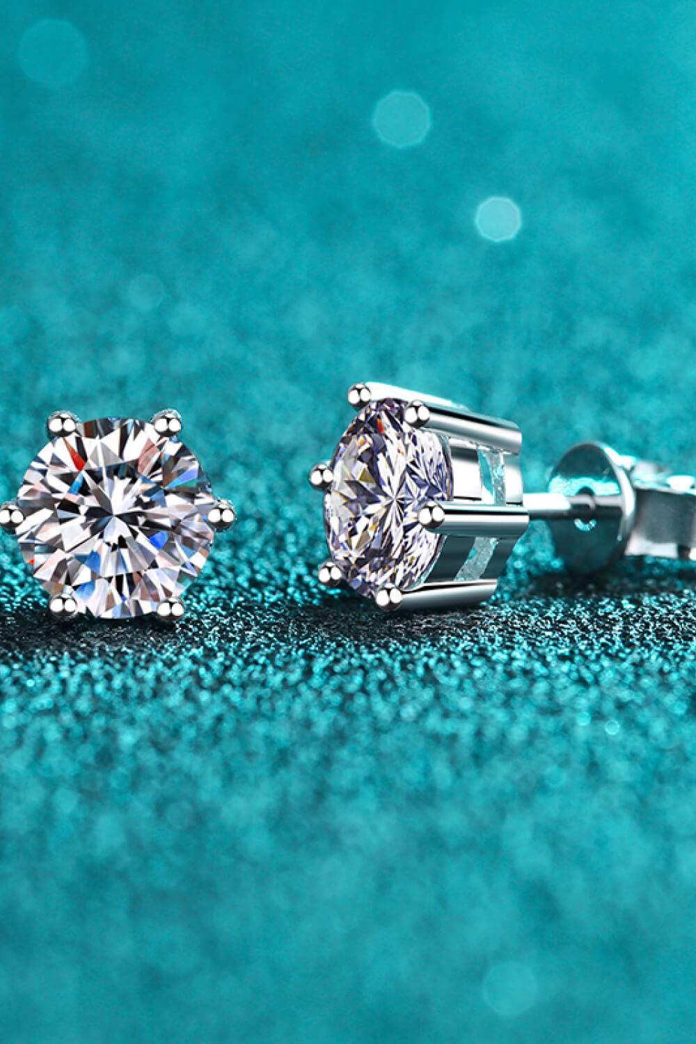 Adored Moissanite Stud Earrings - alternate earring view
