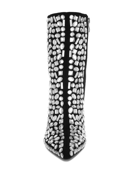 Diamante Wedge Heel Boots