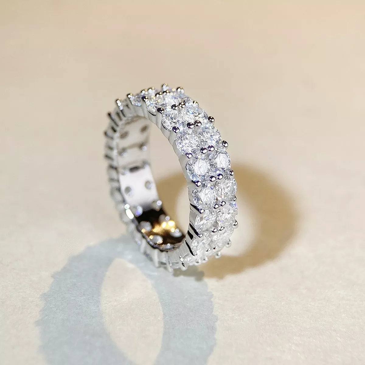 Sterling Silver Moissanite Ring in Silver - women's ring