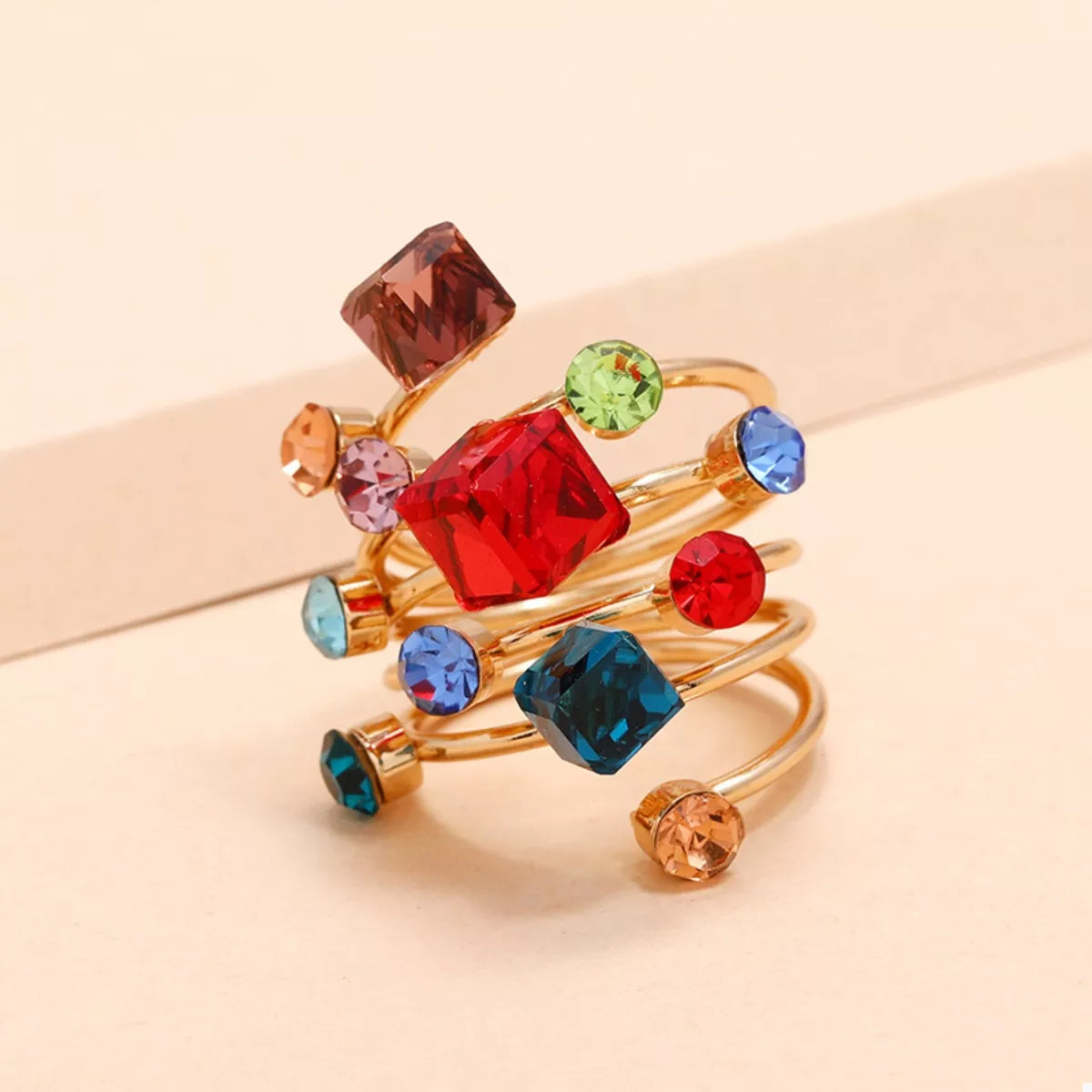 18K Gold-Plated Multi-Layered Ring - alternate ring view