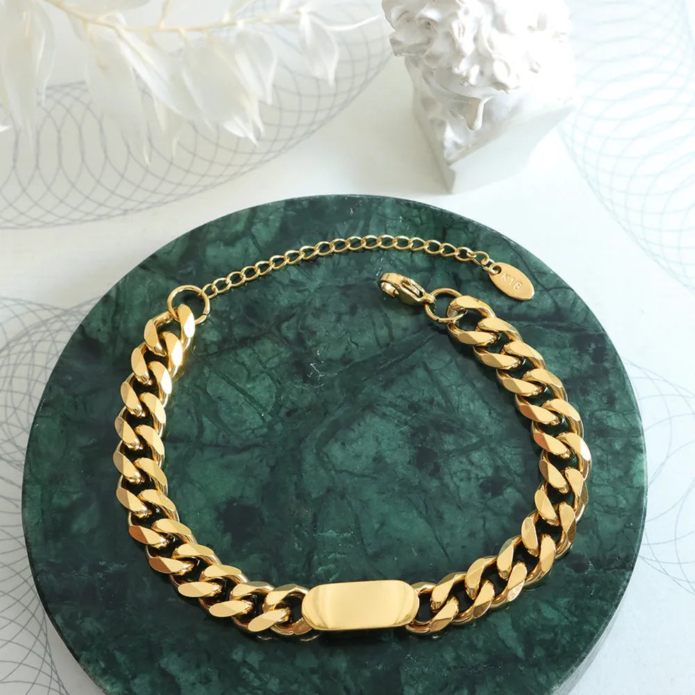 18K Gold-Plated Titanium Steel Bracelet in Silver - women's bracelet