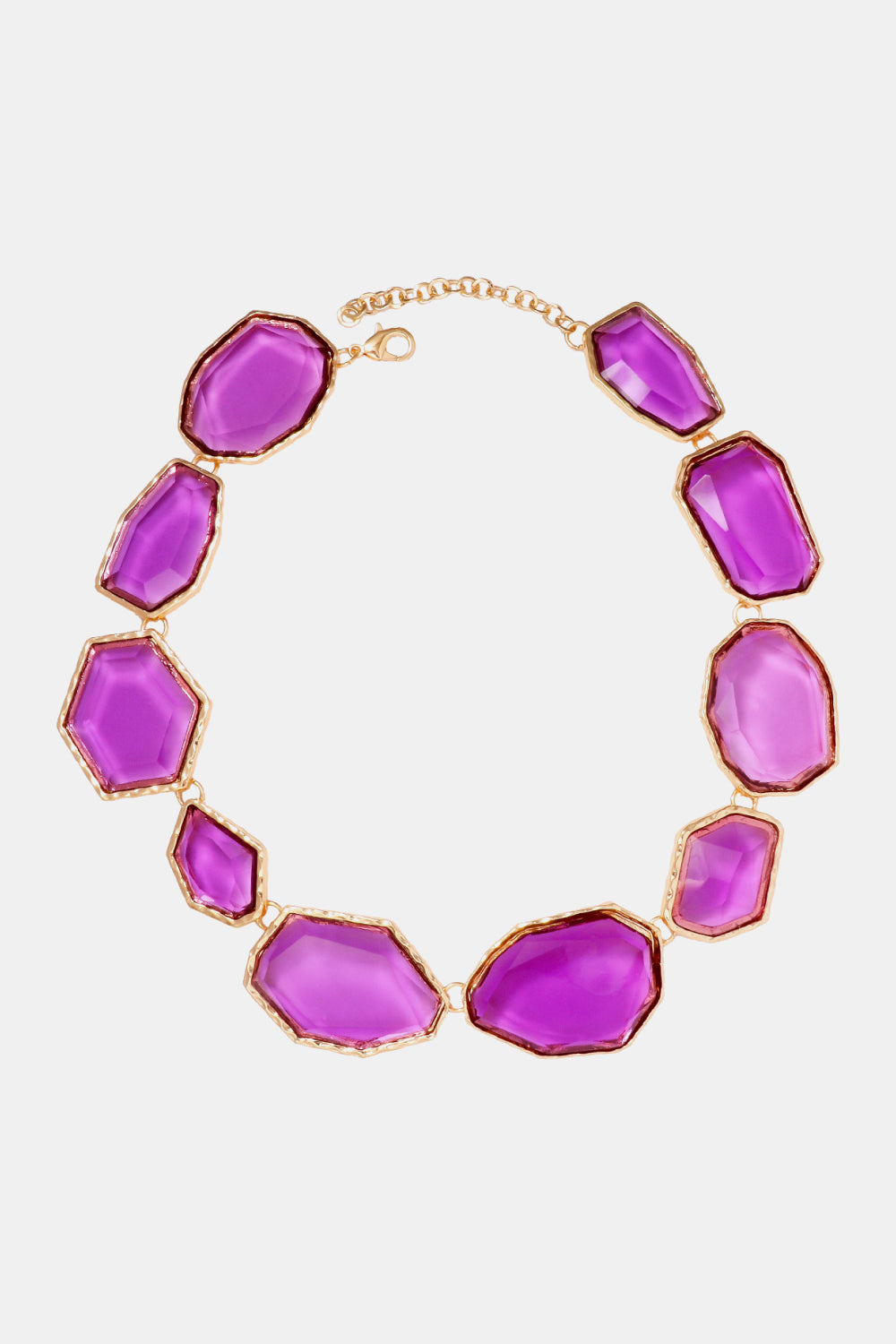 Geometric Shape Zinc Alloy Frame Resin Necklace - alternate necklace view