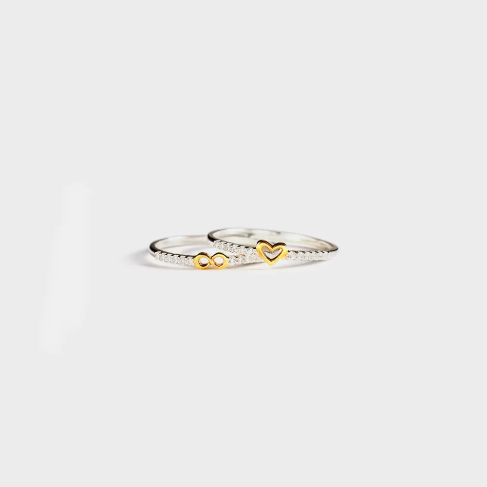 Zircon Sterling Silver Heart Shape Ring in Silver - women's ring