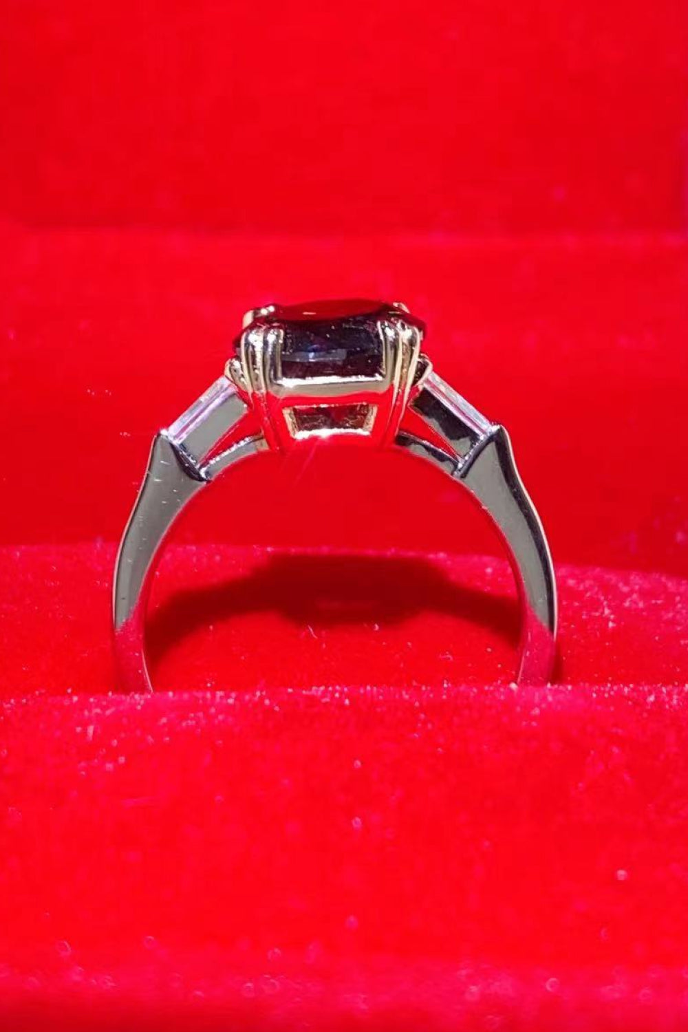 2 Carat Black Moissanite Platinum-Plated Ring in Black - women's ring
