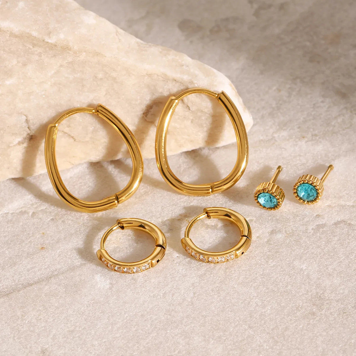 3-Piece 18K Gold-Plated Earrings - alternate earring view