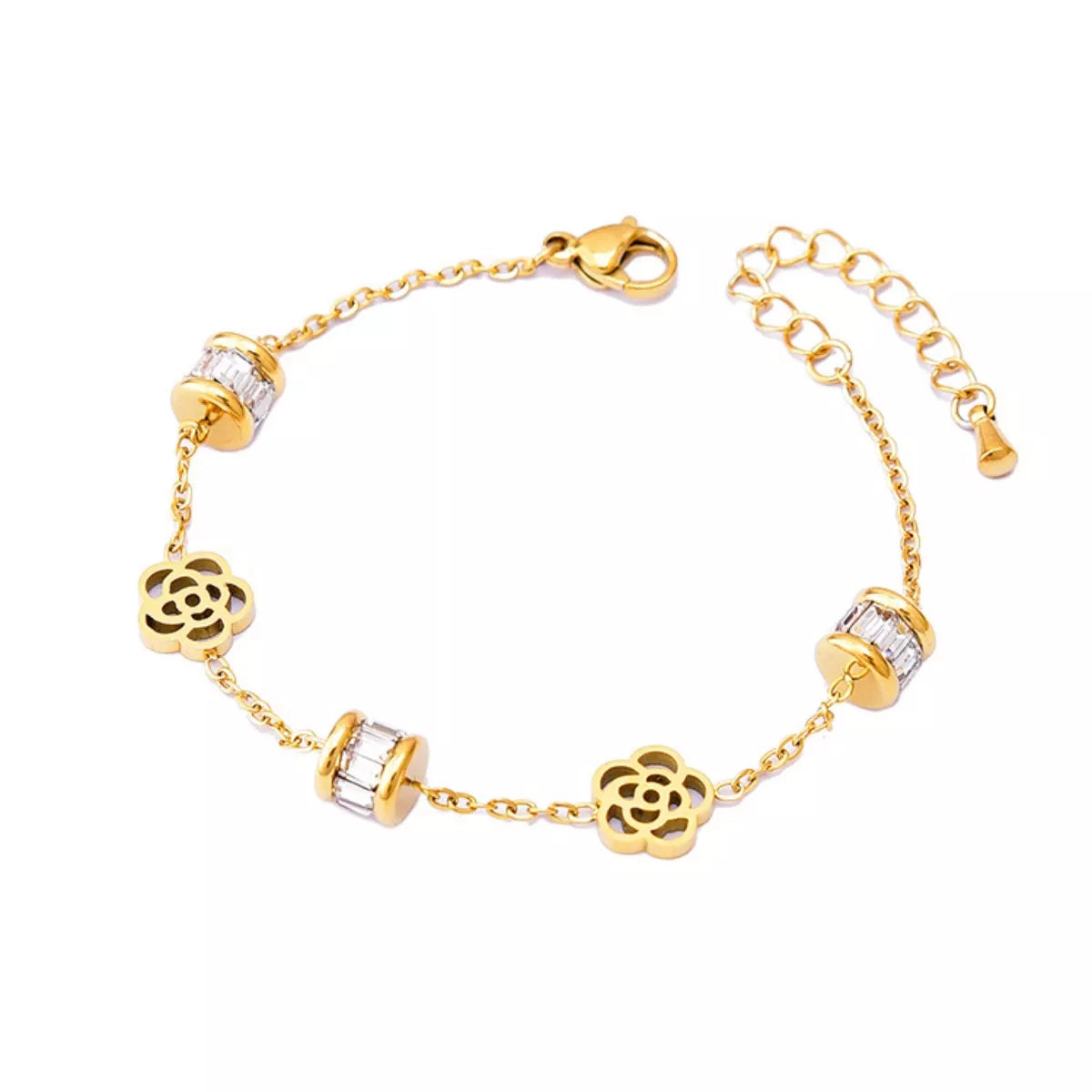 18K Gold-Plated Flower Bracelet - alternate jewelry view