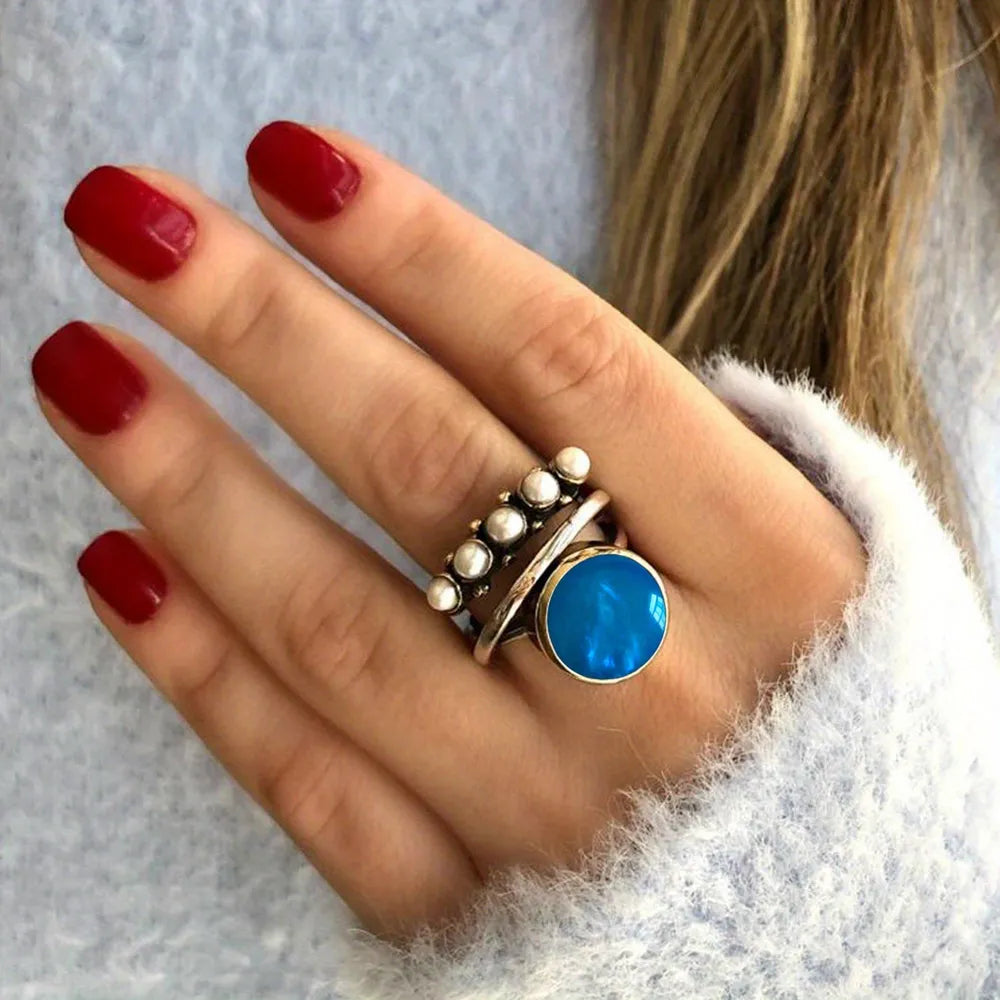 Alloy Three-Layered Open Ring - alternate ring view