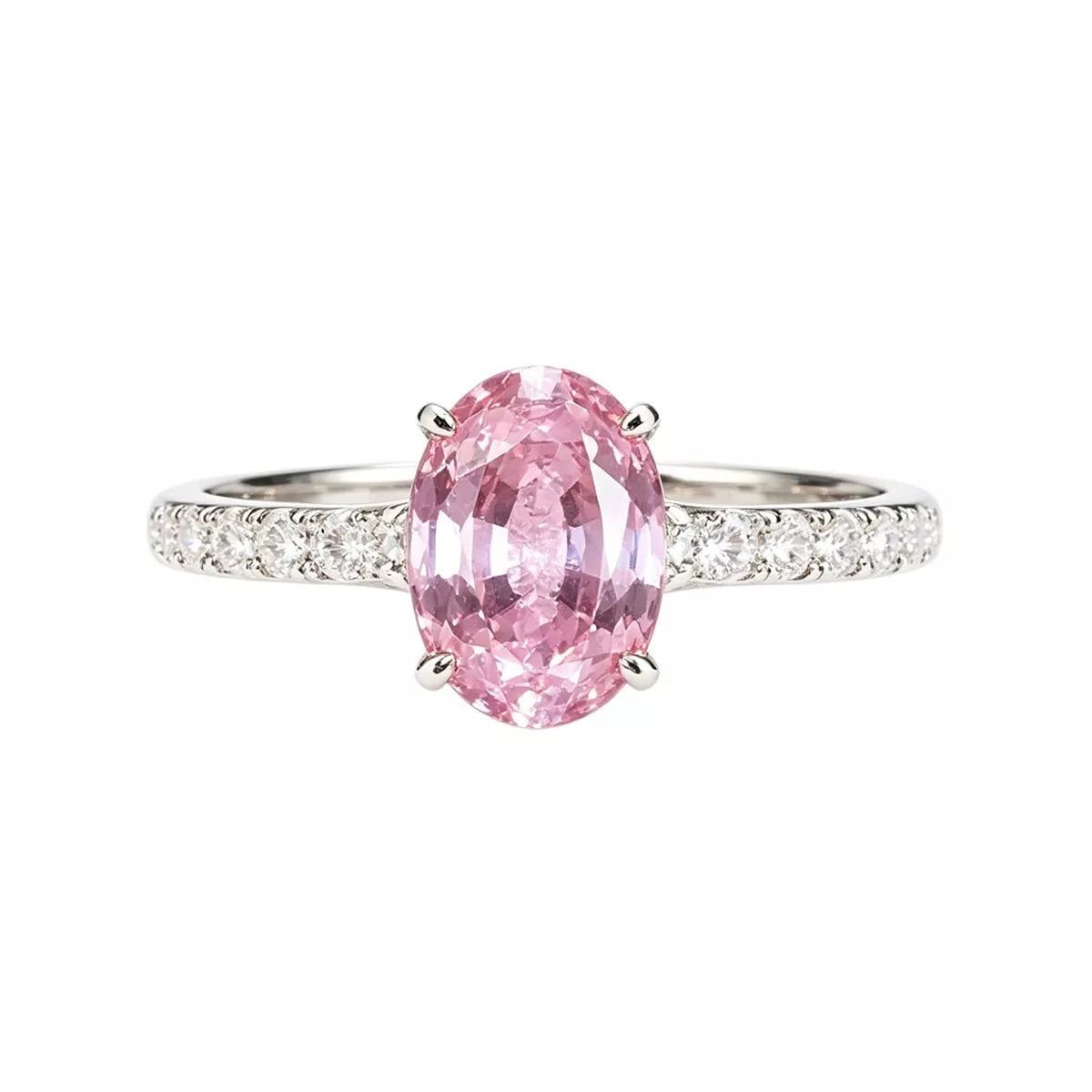 Sterling Silver Zircon Ring in Blush Pink - women's ring