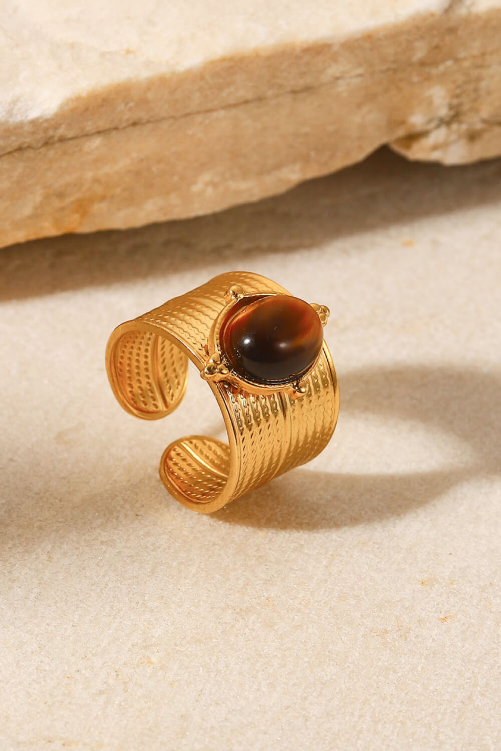 18K Gold-Plated Wide Open Ring - alternate ring view