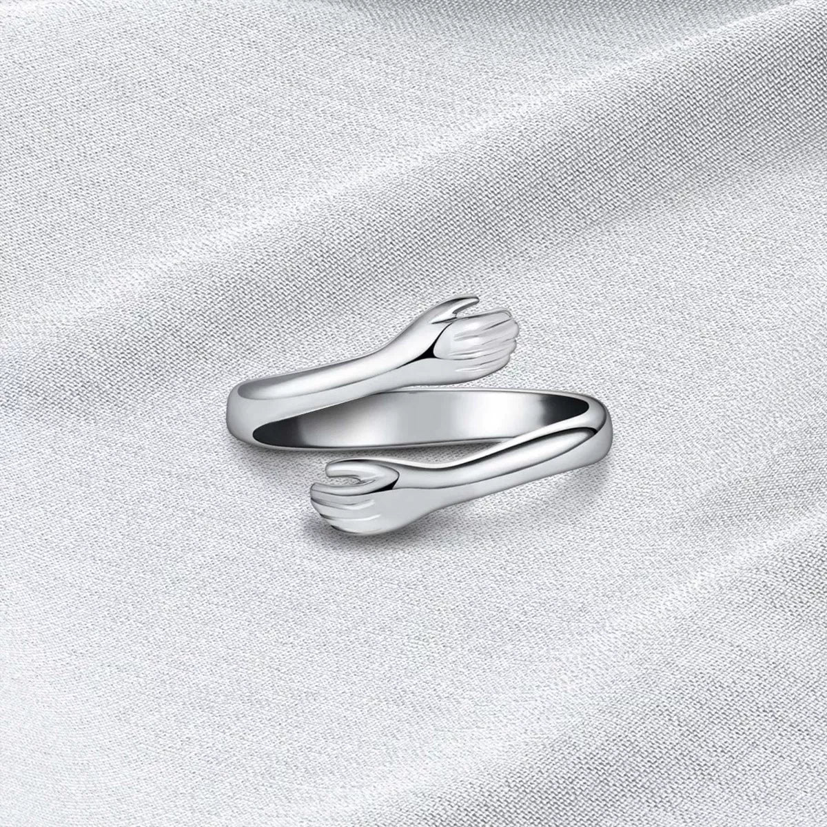 Sterling Silver Hug Bypass Ring in Rose Gold - women's ring