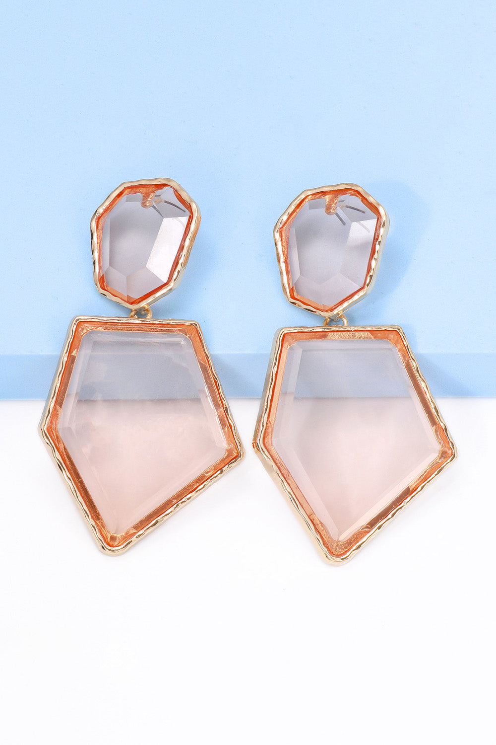Geometric Shape Zinc Alloy Frame Resin Dangle Earrings in Neon Green - women's dangle earrings