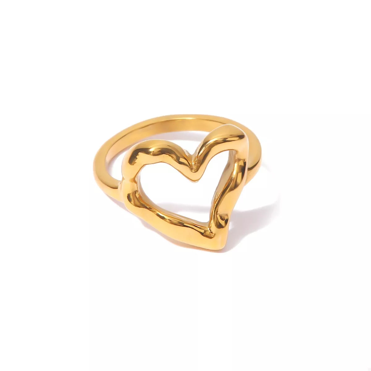 18K Gold-Plated Heart Ring - alternate ring view