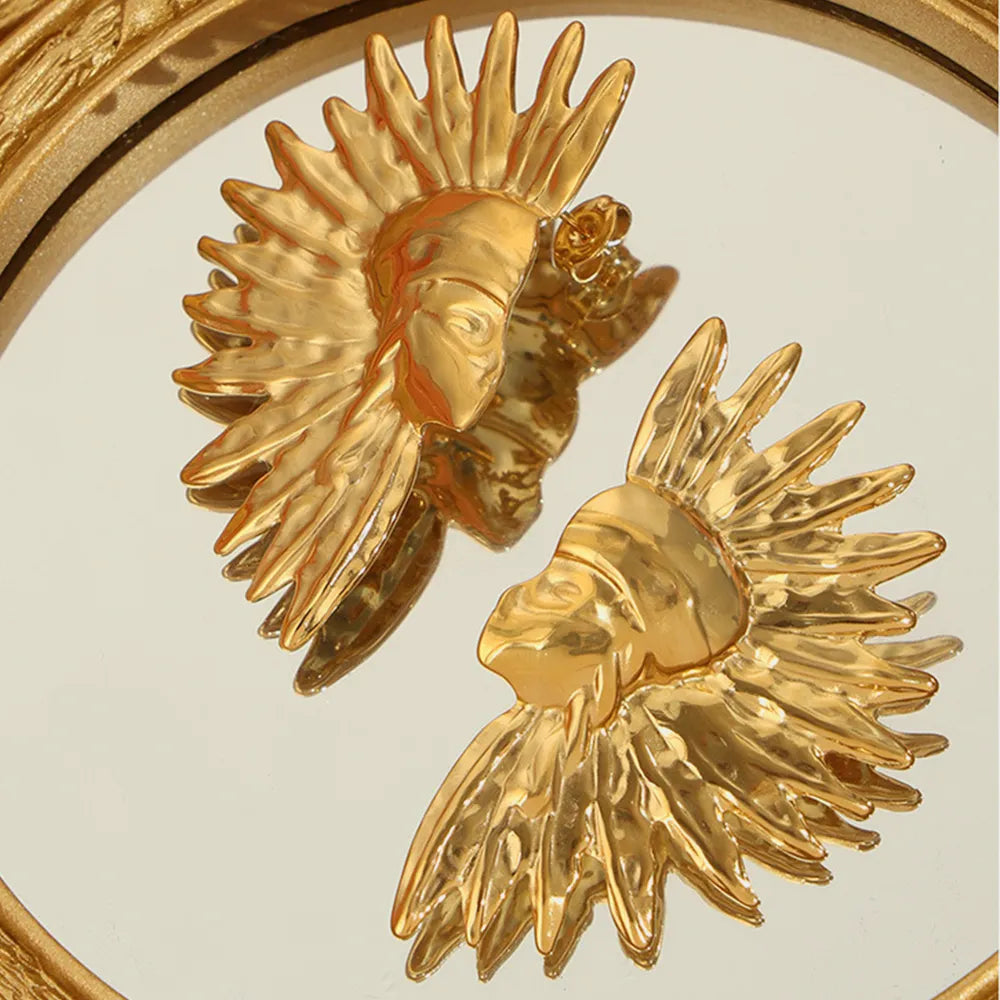 Titanium Steel Gold-Plated Earrings - alternate earring view