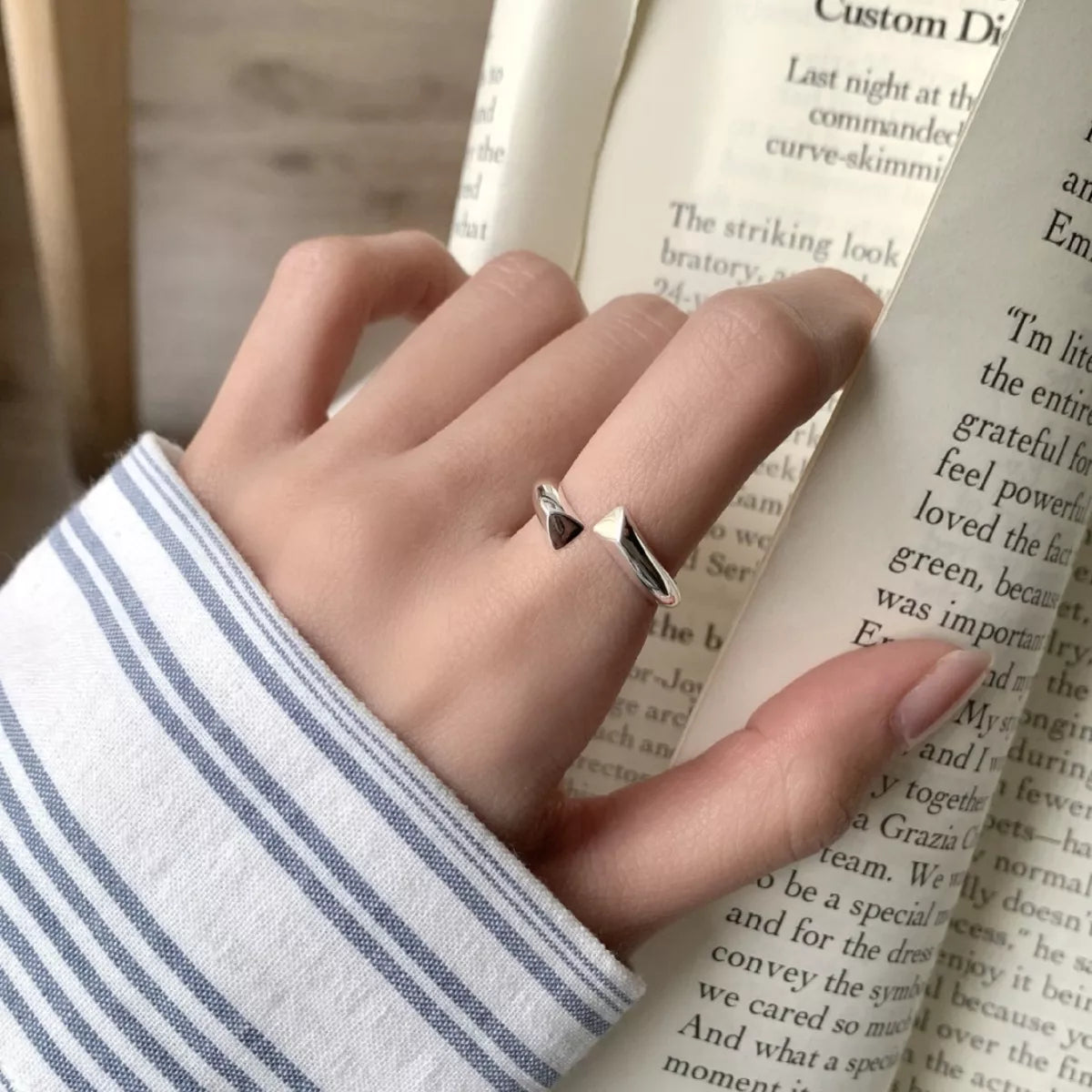 Sterling Silver Bypass Ring in Silver - women's ring
