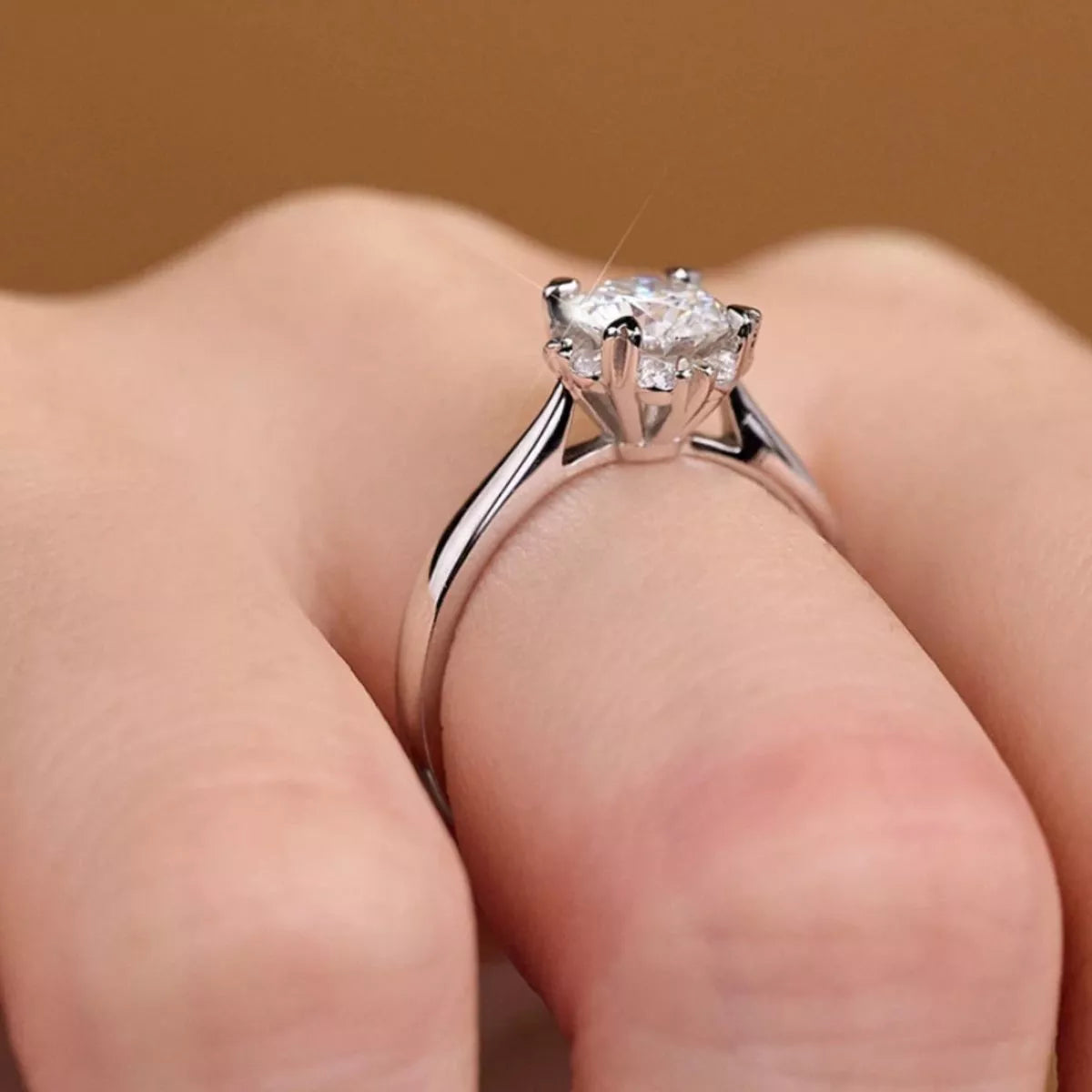 Sterling Silver Moissanite Ring - alternate ring view