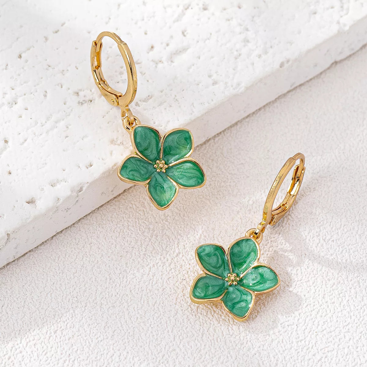 4 Piece Colorful Flower Drop Earrings - alternate earring view