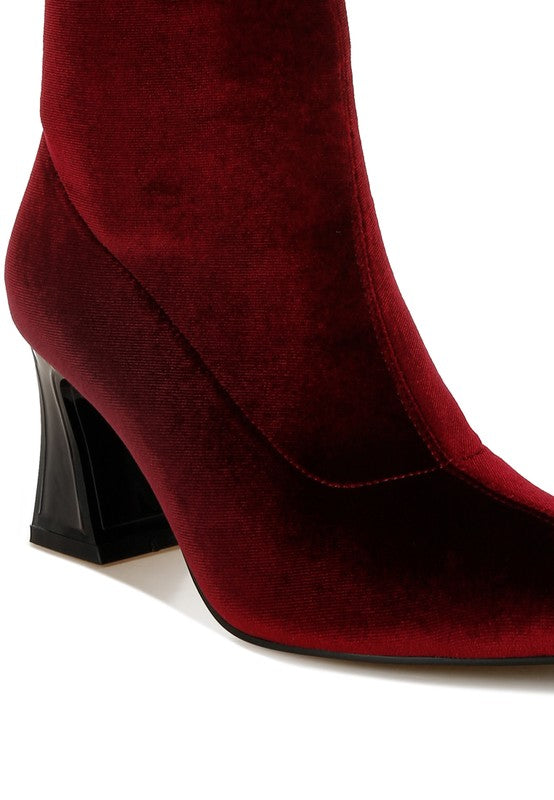 Flared Block Heel Boots