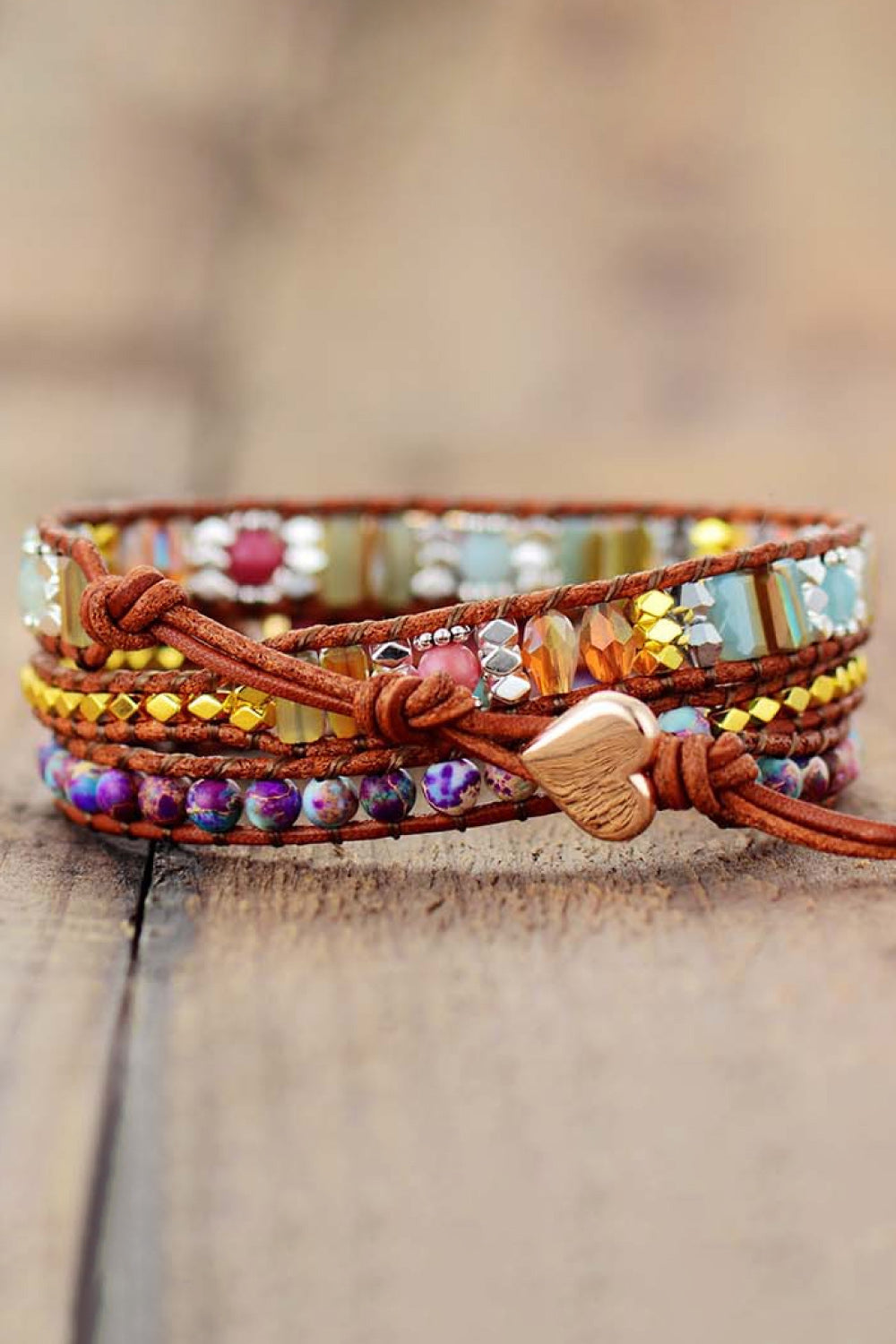 Handmade Crystal Beaded Natural Stone Bracelet - alternate jewelry view