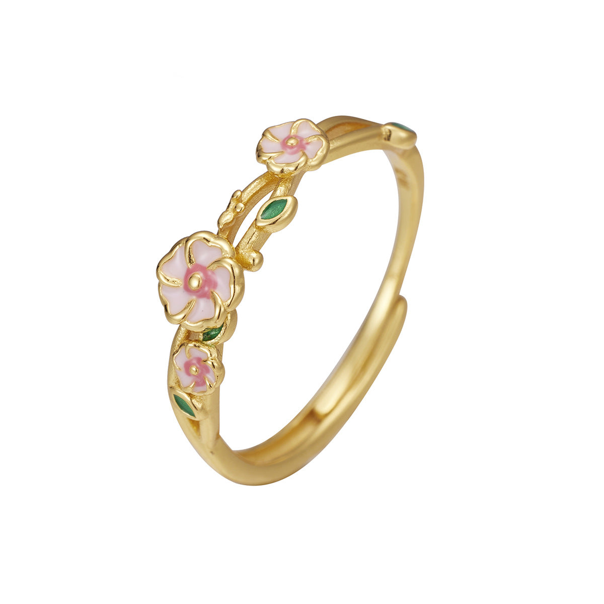 Sterling Silver Flower Ring - alternate ring view