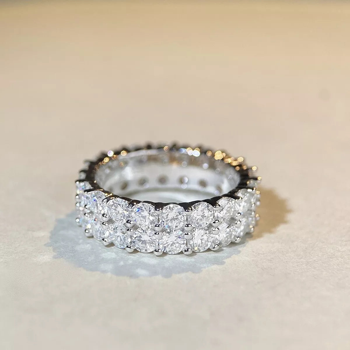 Sterling Silver Moissanite Ring in Silver - women's ring