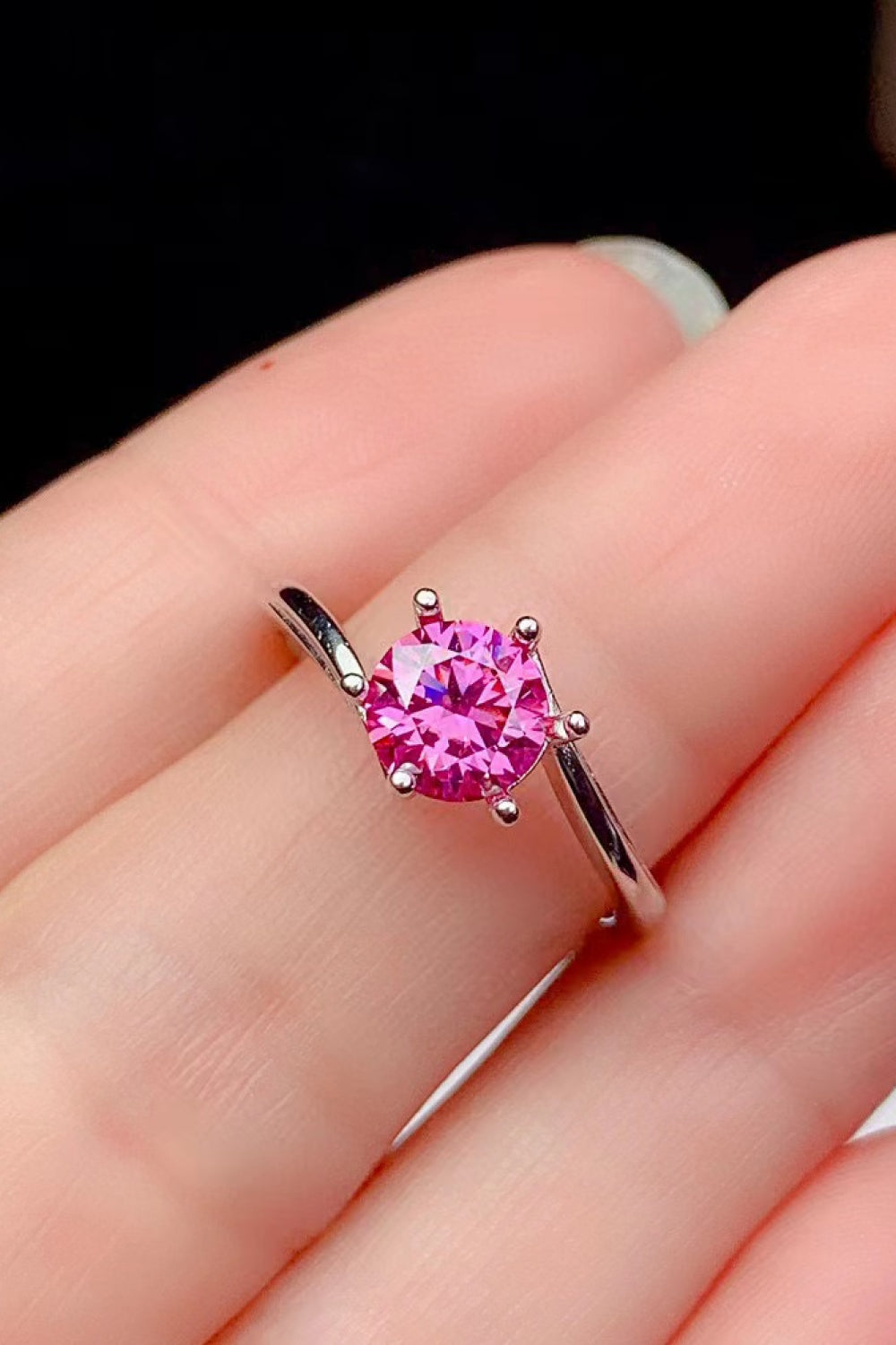 Can't Stop Your Shine 1 Carat Moissanite Ring in Pink - women's ring